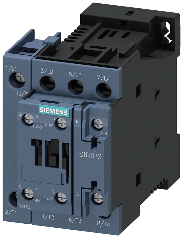 Контактор 4п 32А кат. 24В DC 1НО+1НЗ 15кВт AC-3 400В типоразмер S0 винтов. зажим Siemens 3RT23261BB404AA0