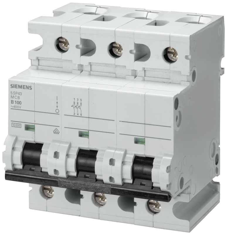 Выключатель автоматический модульный 3п C 100А 10кА Siemens 5SP43917