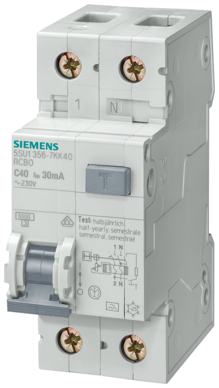 Выключатель диф. авт. тип AC 70мм IFN 30мА 4.5кА 1+N-п C 32А Siemens 5SU13531KK32