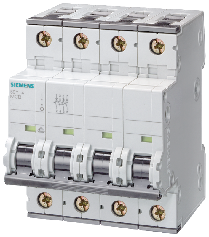 Выключатель автоматический модульный 4п C 2А 10кА 400В AC/220В DC 1мод. 70мм Siemens 5SY54027