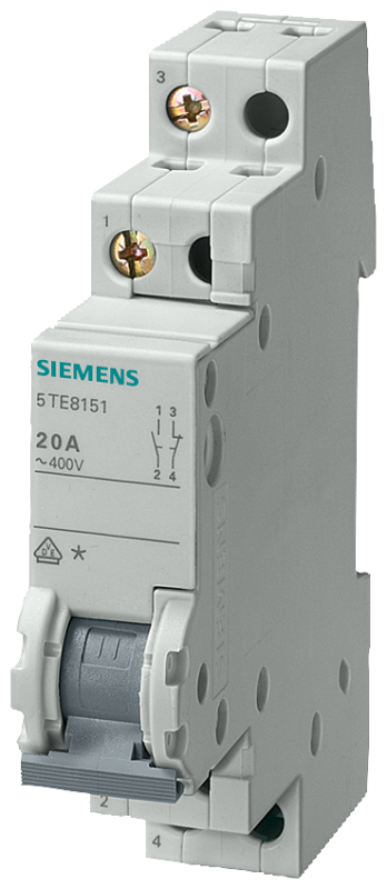 Выключатель проходной d70мм 20А 2NС 2NO Siemens 5TE8152