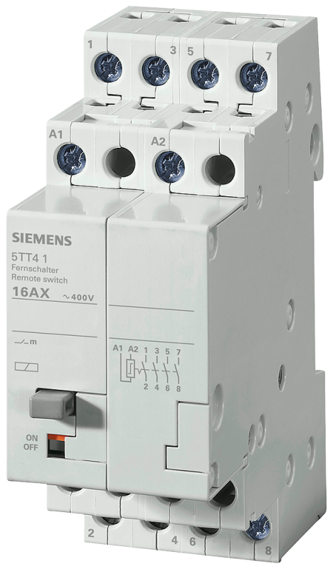 Выключатель дистанционный 4НО для AC 230 400В 16А управление DC 110В Siemens 5TT41141