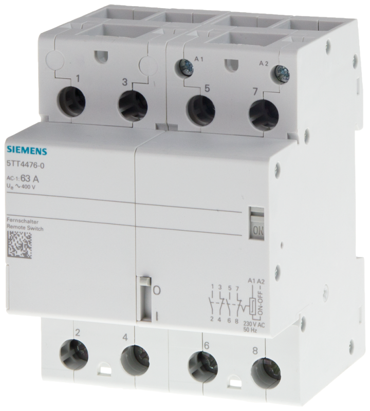 Выключатель дистанционный 4НО 63А 230/230В AC Siemens 5TT44740