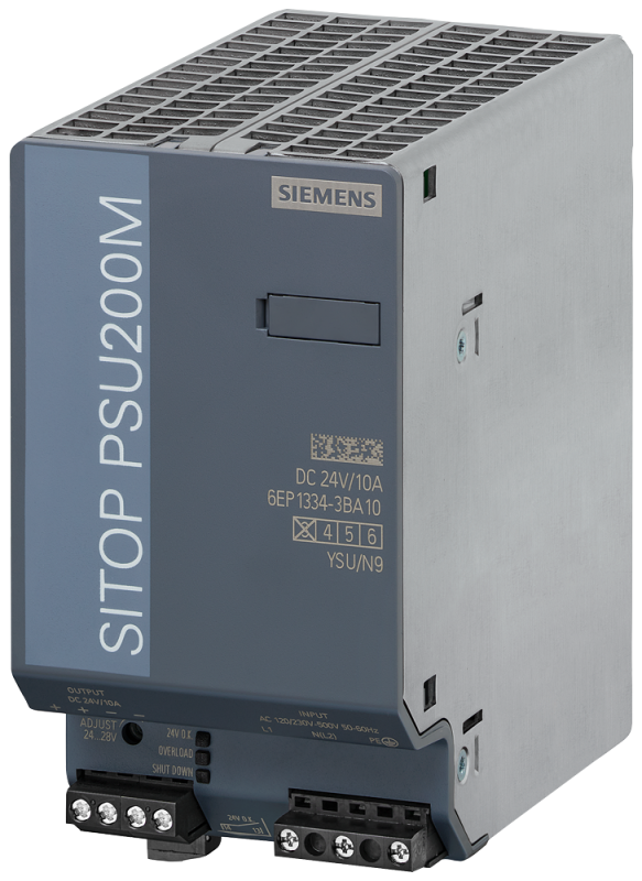 Блок электропитания регулируемый SITOP PSU200M 10А вход: AC 120/230-500В выход: DC 24В/10А Siemens 6EP13343BA10