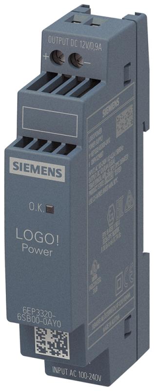 Блок питания стабилизированный LOGO!POWER 12В/0.9А вход: 100-240В выход: 12В/0.9А Siemens 6EP33206SB000AY0