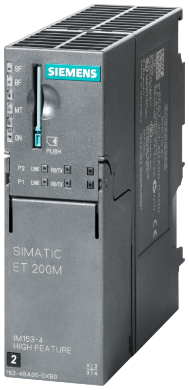 Модуль интерфейсный SIMATIC DP ET 200M IM 153-4 PN IO HIGH FEATURE для макс. 12мод. S7-300 поддержка FAIL SAFE HART SHARED DEVICE протокол MEDIUM REDUNDANCY Siemens 6ES71534BA000XB0