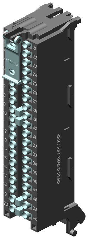 Фронштекер SIMATIC S7-1500с подключением PUSH-IN 40п для модулей шириной 35мм в компл. 4 мостика и каб. стяжка Siemens 6ES75921BM000XB0