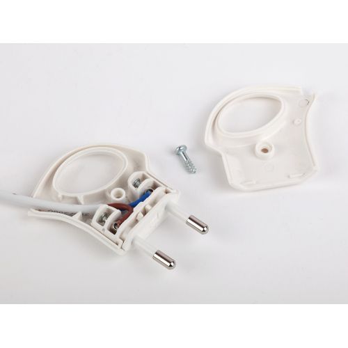 Вилка V1 6А без заземл. с кольцом непрямой ввод (10/200/9600) бел. ЭРА Б0019182