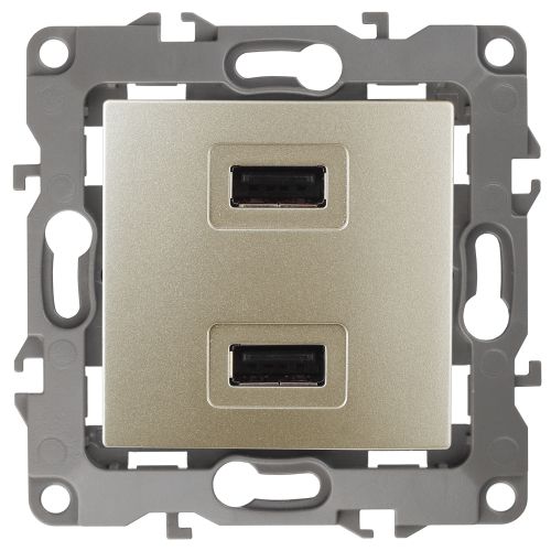 Устройство зарядное USB 12-4110-04 5В-2100мА шампань ЭРА Б0027494