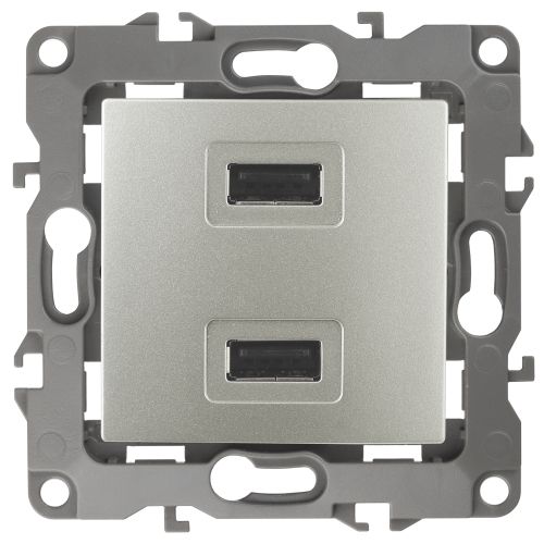 Устройство зарядное USB 12-4110-15 5В-2100мА перламутр ЭРА Б0027500