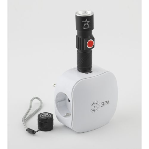 Фонарь аккумуляторный универсальный Армия России Циркон MA-601 3Вт регулир. фокус 3 режима Li USB ал