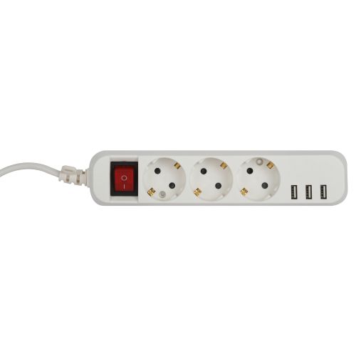 Удлинитель 3х1.5м с заземл. +3xUSBA 10А с выкл. U-3es-1.5m-USB Эра Б0052900