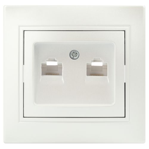 Розетка компьютерная 2-м СП Plano 1-304-06 RJ45 перламутр Intro Б0053988