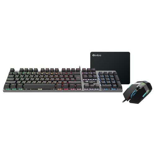 Комплект игровой клавиатура и мышь GXZ770 проводной 1200-3600dpi + коврик А0036180 Intro Б0060193