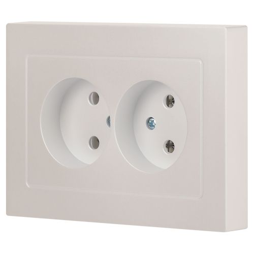 Розетка 2-м СП Accent 6-204-06 16А IP20 250В 2P AL/CU перламутр. Intro Б0063446