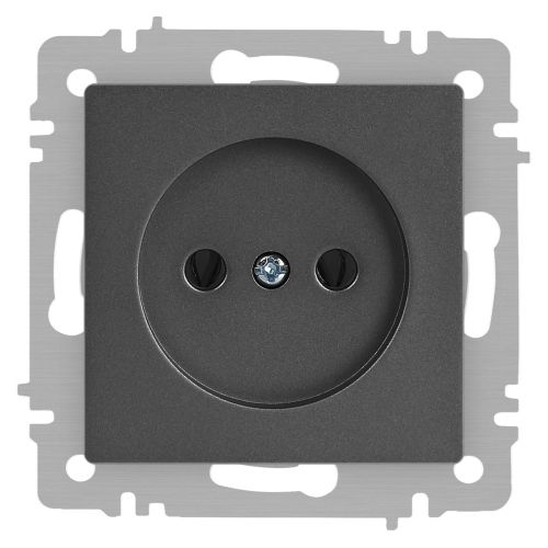 Розетка 1-м СП Accent 6-201-07 16А IP20 250В 2P графит Intro Б0063669