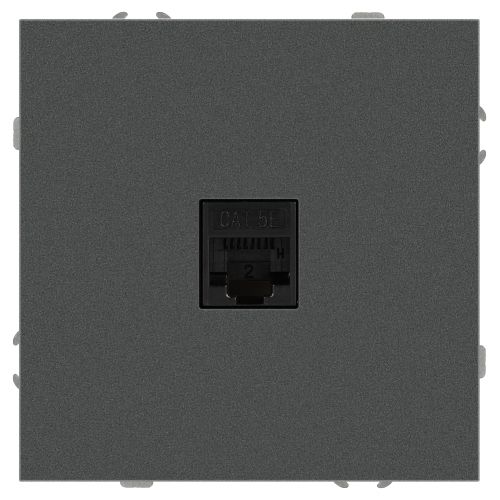 Розетка информационная 1-м СП Galaxy RJ45 16А IP20 250В графит Эра Б0070745