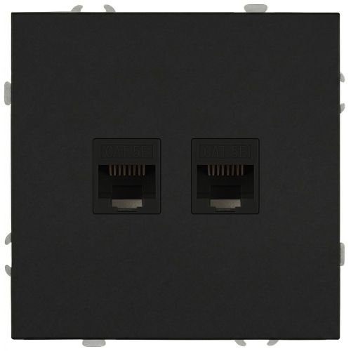 Розетка информационная 2-м СП Galaxy RJ45 16А IP20 250В антрацит Эра Б0070764