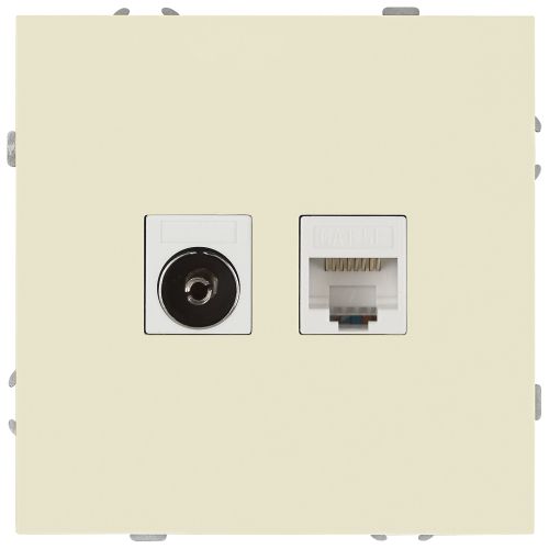 Розетка комбинированная СП Galaxy RJ45 + TV 16А IP20 250В сл. кость Эра Б0070778