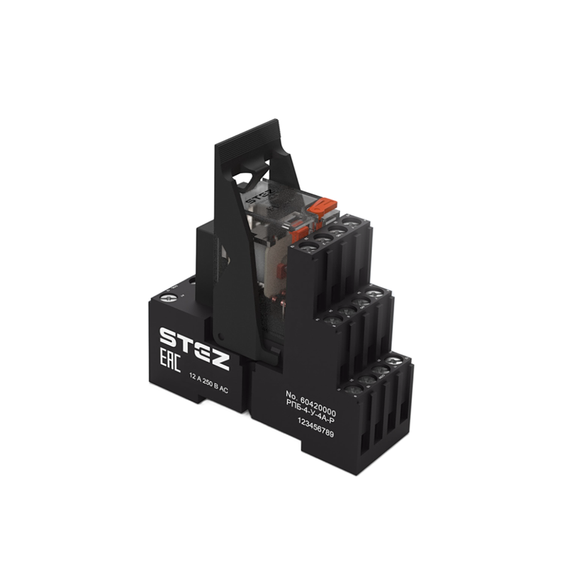 Реле в сборе 220DС резистор 4 контакта РПМ-4-220D-4AR/S СТЭЗ 60410006
