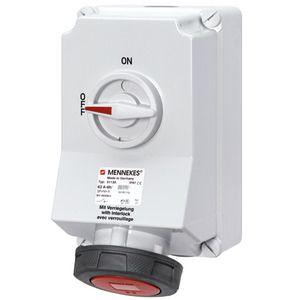 Розетка наружн. уст. Duo 63А 3P+E+N IP67 с мех. блок Mennekes 5113A