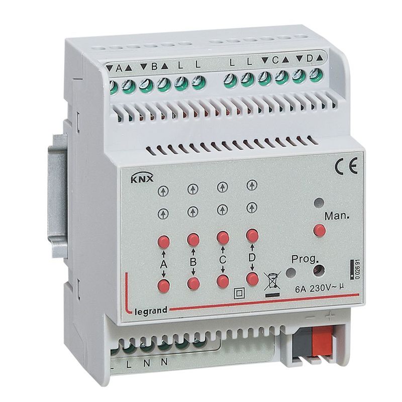 Активатор 4-канальный KNX DIN 4мод. 6А для приводов жалюзи/рольставень Leg 002691