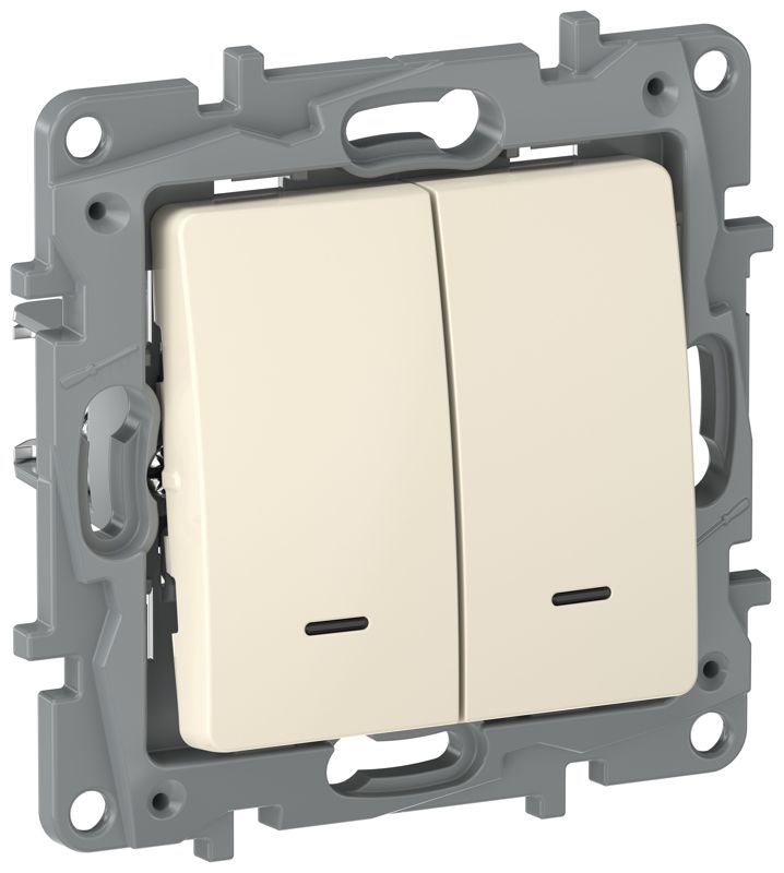 Выключатель 2-кл. подсв. сх5L 10АХ б/к 6723041 сл. к. IEKETIKA IEK 6723041