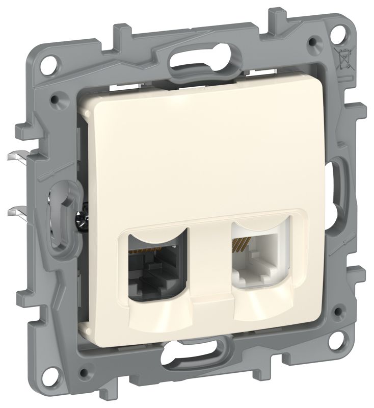 Розетка двойная RJ11+RJ45 кат.5E UTP 6723521 сл. к IEKETIKA IEK 6723521