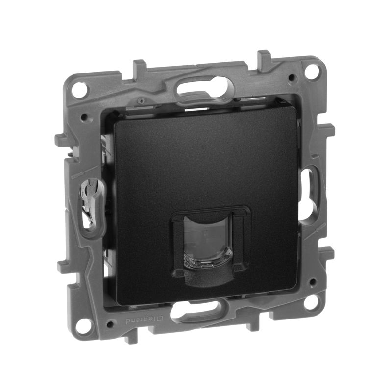 Розетка компьютерная СП Etika RJ45 кат.6 UTP антрацит IEK 672653