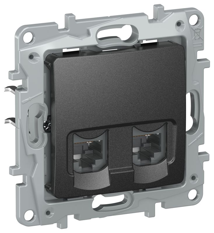 Розетка комп. 2-я RJ45 кат.5Е UTP 6726551 антр. IEKETIKA IEK 6726551