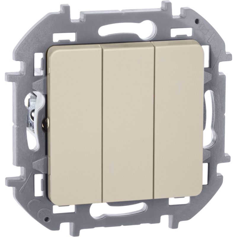 Выключатель 3-кл. Inspiria 10АХ 250В винтов. зажимы сл. кость IEK 673541