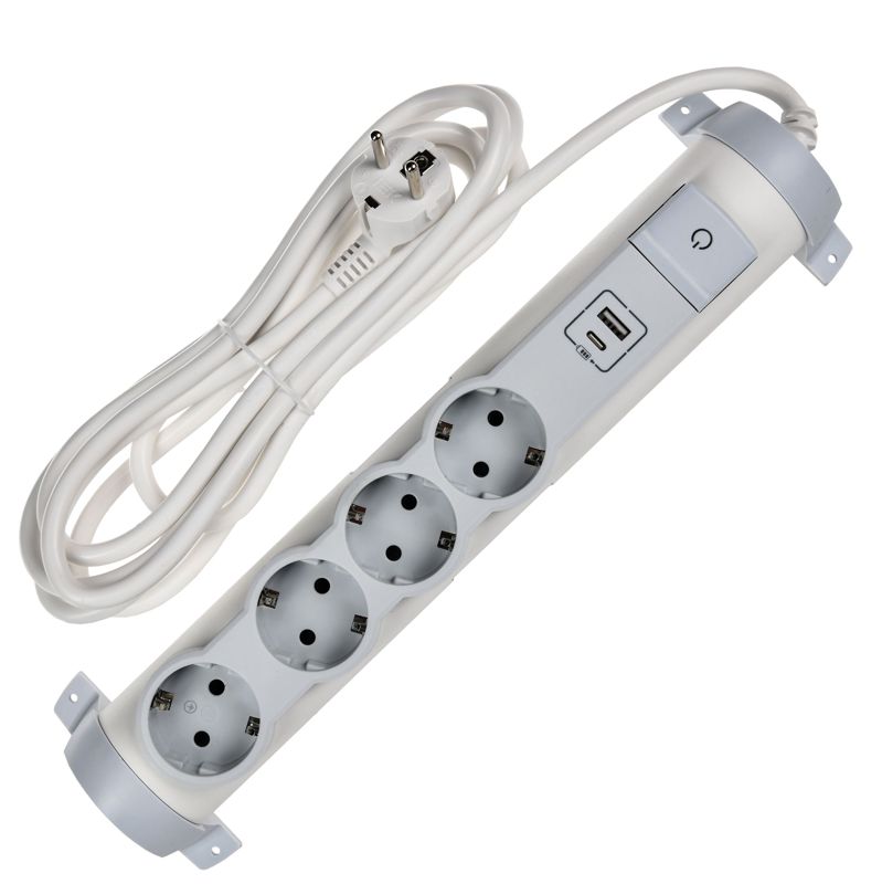 Удлинитель COMFORT У04К 3м 3х1.5кв.мм 16А USB A+C 20Вт бел. IEK 694692