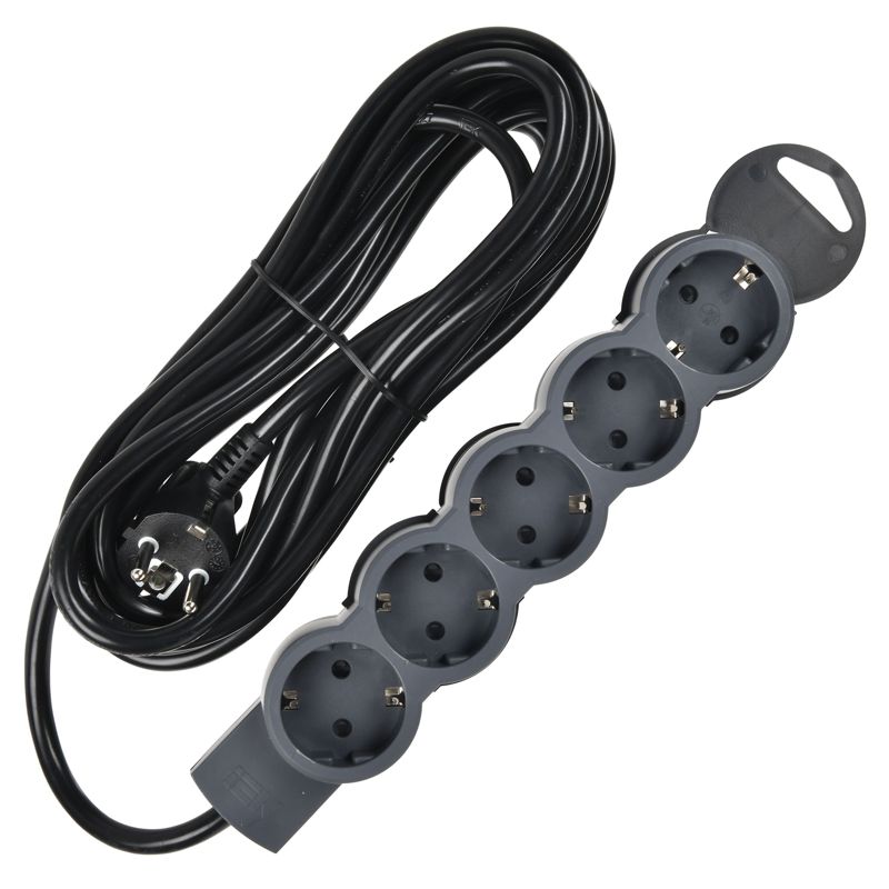 Удлинитель STANDARD У05 5 мест 5м 3х1.5кв.мм 16А черн. IEK 695048