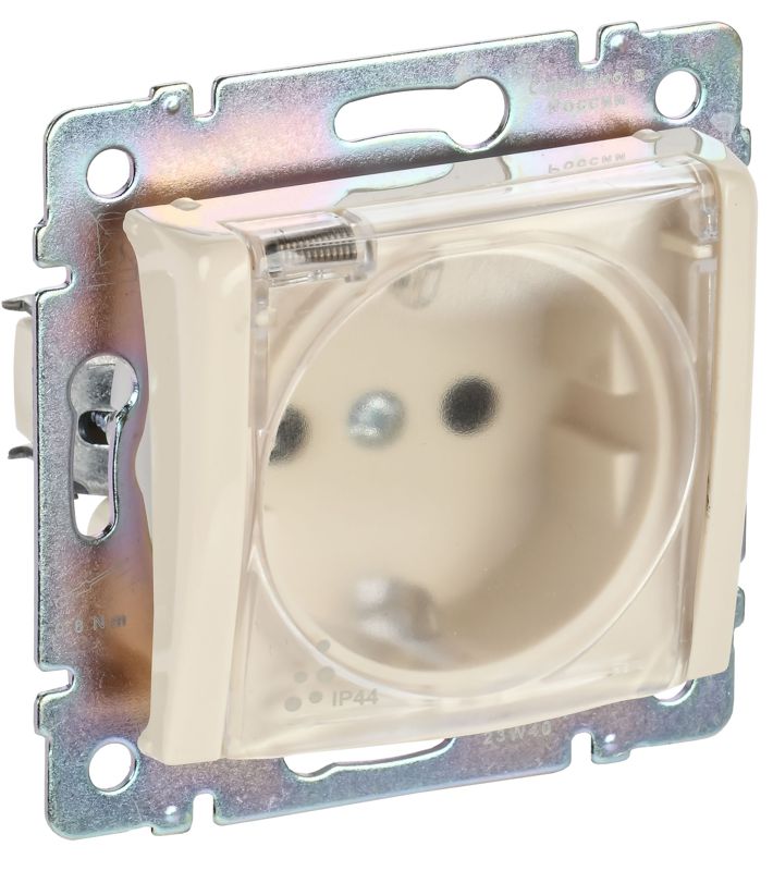 Розетка 1-м СП Valena IP44 2P+E с заземл. механизм сл. кость (DIY-упак.) IEK 695640