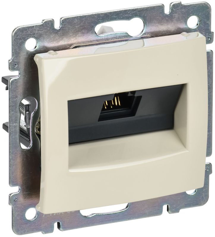 Розетка компьютерная 1-м СП Valena RJ45 кат.5E UTP IP20 на захватах механизм сл. кость IEK 774130