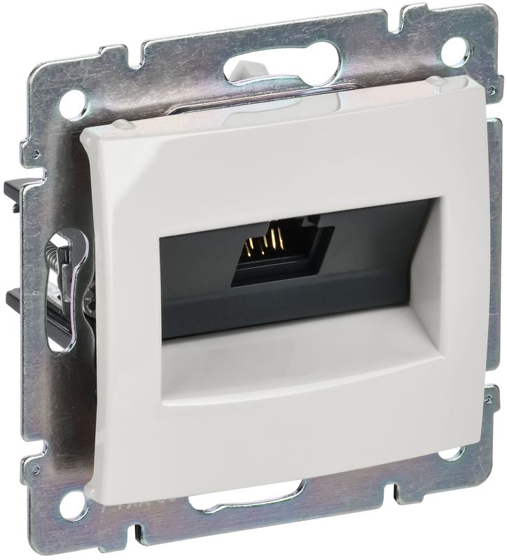 Розетка компьютерная 1-м СП Valena RJ45 кат.6 UTP на захватах механизм бел. IEK 774246