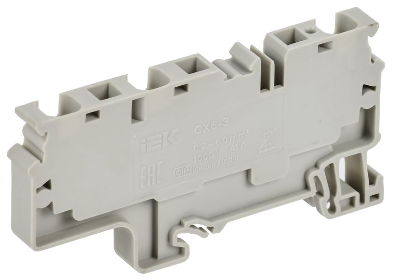 Клемма пружинная CX6-3 6кв.мм трехконтактная сер. ARMAFIX IEK AF-CT40-00-3-K03-006