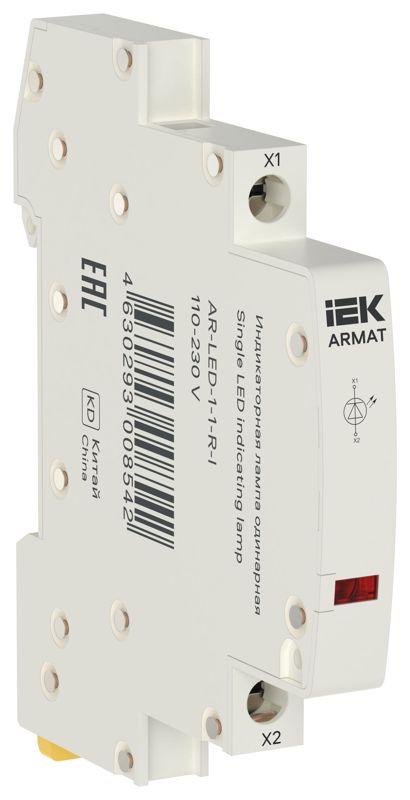 Лампа индикаторная одинарная LED 110-230В AC мигающая красн. ARMAT IEK AR-LED-1-1-R-I