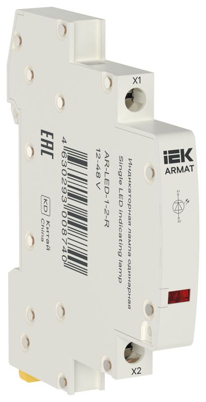 Лампа индикаторная одинарная LED 12-48В AC/DC красн. ARMAT IEK AR-LED-1-2-R