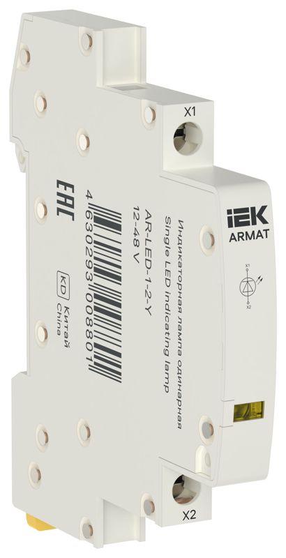 Лампа индикаторная одинарная LED 12-48В AC/DC желт. ARMAT IEK AR-LED-1-2-Y