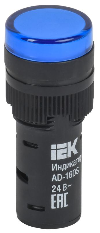 Лампа светосигнальная AD16DS d16мм 24В AC/DC син. KARAT IEK BLS10-ADDS-024-K07-16