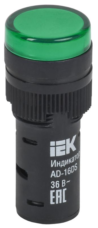 Лампа светосигнальная AD16DS d16мм 36В AC/DC зел. KARAT IEK BLS10-ADDS-036-K06-16