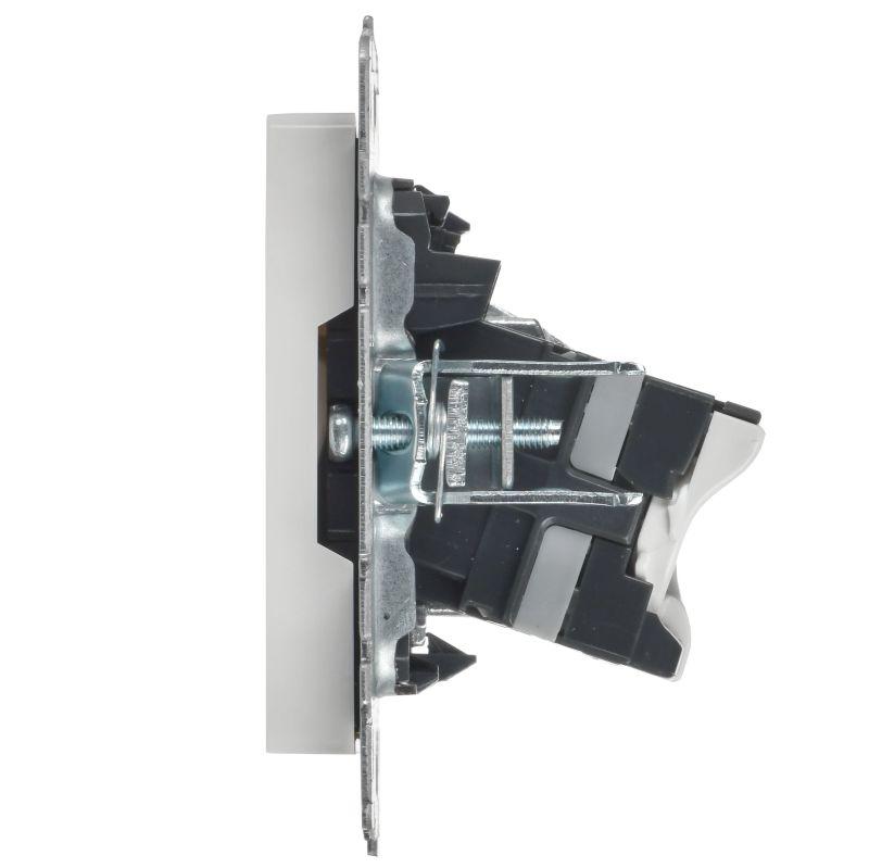 Розетка компьютерная + телевизионная 2-м Brite РТВ/РК12-БрБ RJ45 кат.5E + TV механизм бел. IEK BR-AK