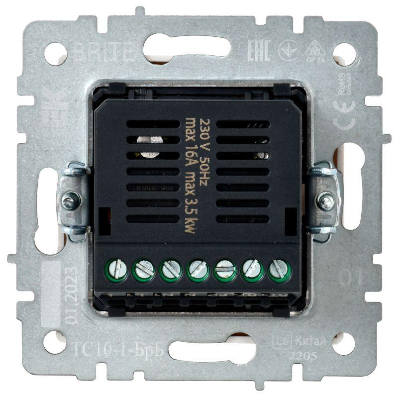 Термостат электронный с индик. BRITE СП IP20 ТС10-1-БрБ механизм бел. IEK BR-RT11-K01