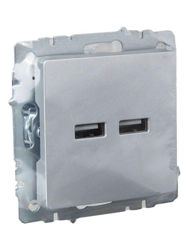 Розетка BRITE USB A+A 3.1А РЮ10-1-БрА механизм алюм. IEK BR-U21-D31-K47