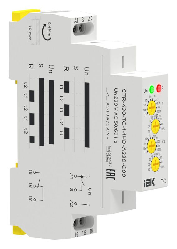 Реле циклическое TC 1 контакт 230В AC IEK CTR-430-TC-1-1HD-A230-C00