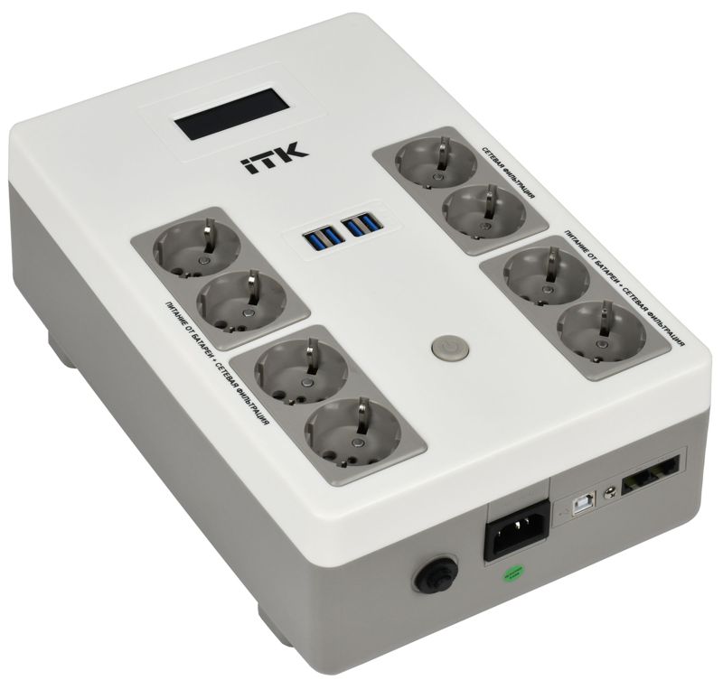 Источник бесперебойного питания ITK ELECTRA ST8 1000ВА/600Вт LCD с АКБ 1х9AH IEK EST8-1000VA-1-001