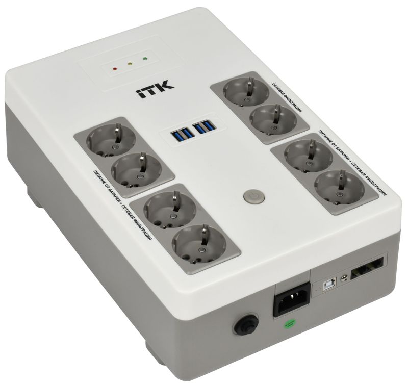 Источник бесперебойного питания ITK ELECTRA ST8 600ВА/360Вт LED с АКБ 1х9AH IEK EST8-600VA-1-001-L