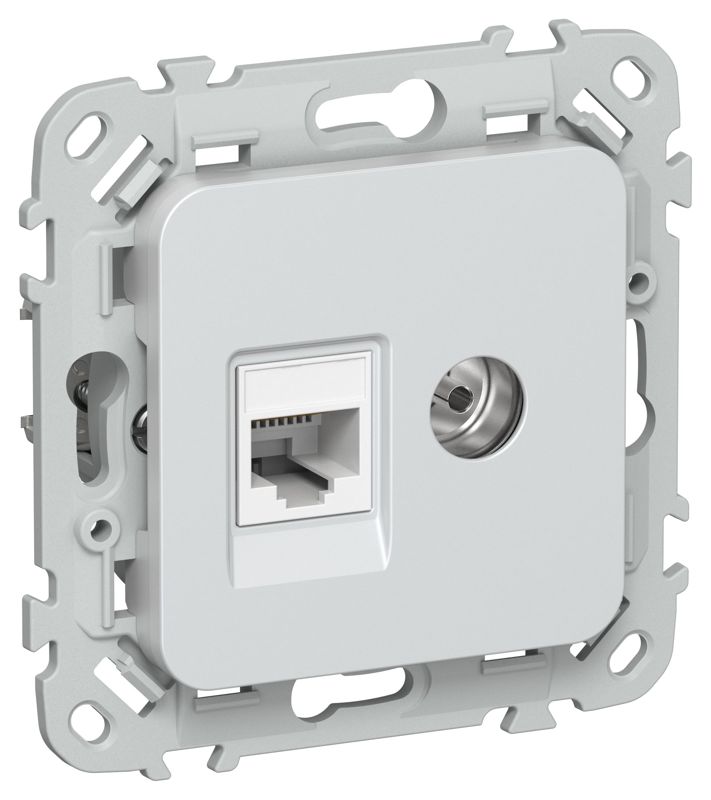 Розетка 2-м СП FLITE РКТВ5е-2-0-ФлЖ RJ45/TV кат.5E UTP механизм жемчуж. IEK FI-AK22-1-K36