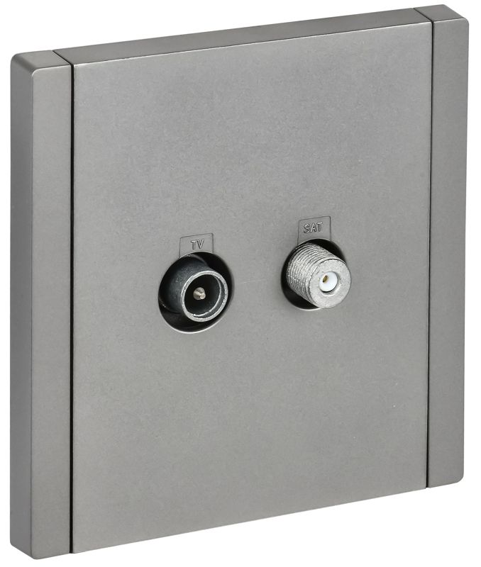 Розетка 2-м TV+SAT FORTE&PIANO FP538 сталь IEK FP-AF20-O-K46